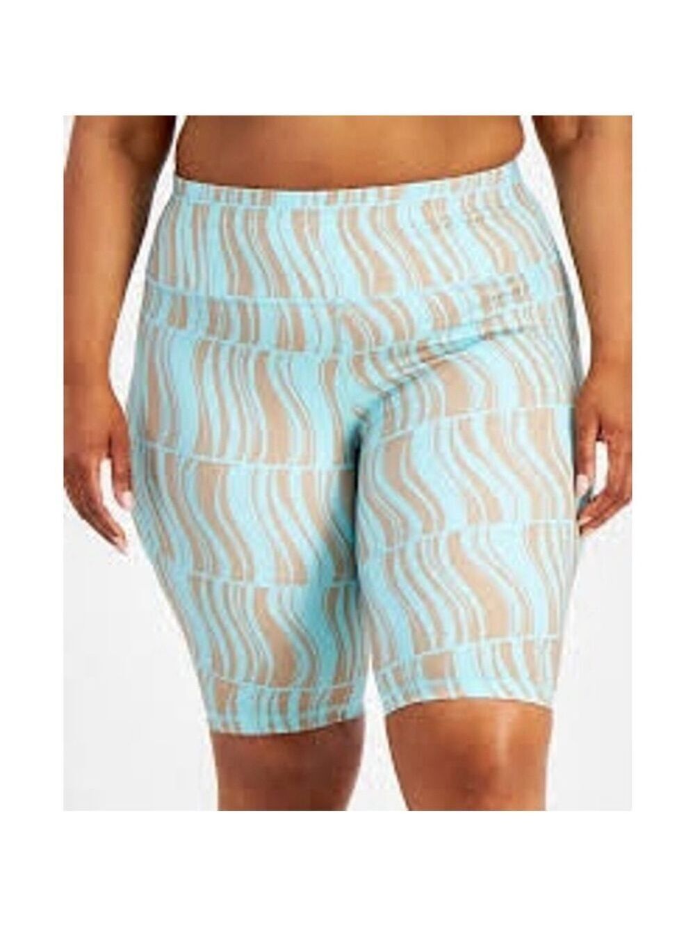 Ideology Compression Bike Shorts - Ocean Sigh Print - 1X